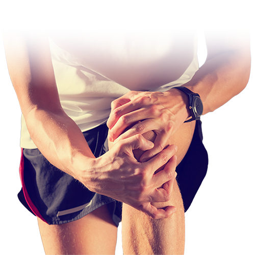 Man holding knee